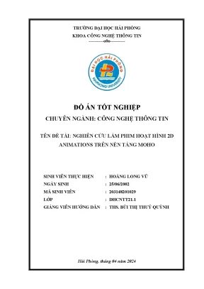 Khóa Luận Tốt Nghiệp CNTT: Nghiên Cứu Làm Phim Hoạt Hình