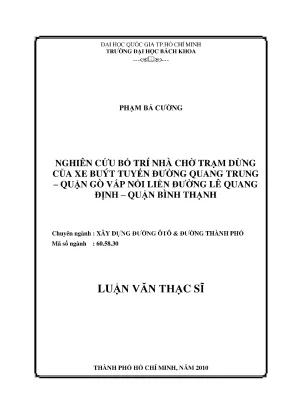 Nghiên cứu bố trí nhà chờ xe buýt tuyến Quang Trung - Lê 