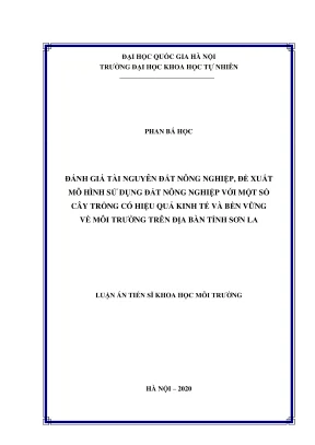 Đánh Giá Tài Nguyên Đất Nông Nghiệp & Đề Xuất Mô Hình Sử 