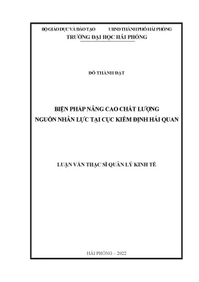 Biện pháp nâng cao chất lượng nguồn nhân lực tại Cục