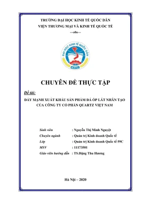 Chiến lược đẩy mạnh xuất khẩu đá ốp lát nhân tạo - 