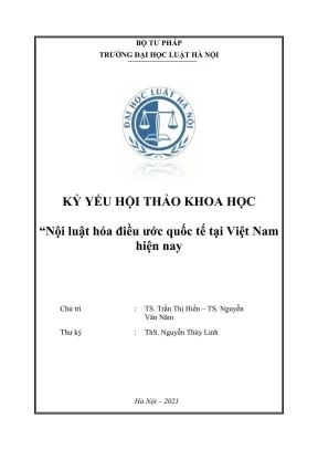 Kỷ yếu hội thảo khoa học: Nội luật hóa điều ước quốc tế
