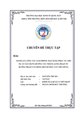 Đánh Giá Công Tác Giải Phóng Mặt Bằng Phục Vụ Dự Án Xây
