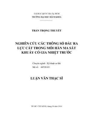 Nghiên cứu thông số lực cắt trong mối hàn ma sát khuấy