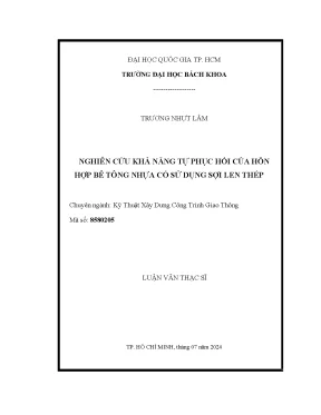 Nghiên cứu khả năng tự phục hồi của bê tông nhựa sử dụng