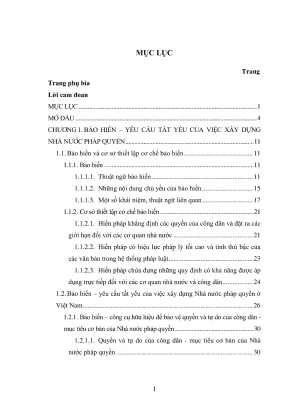 Luận Văn Thạc Sĩ Luật Học: Bảo Hiến Và Vai Trò Trong Xây