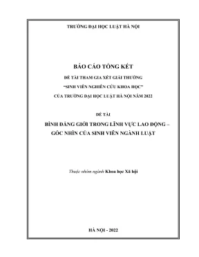 Nghiên cứu khoa học về bình đẳng giới trong lao động từ