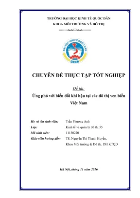 Ứng phó biến đổi khí hậu tại đô thị ven biển Việt Nam -