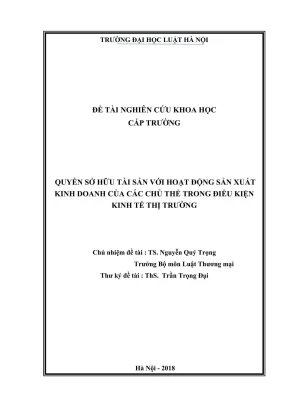 Nghiên cứu quyền sở hữu tài sản và hoạt động kinh doanh 