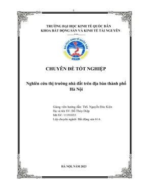Nghiên cứu thị trường nhà đất tại Hà Nội: Chuyên đề tốt 