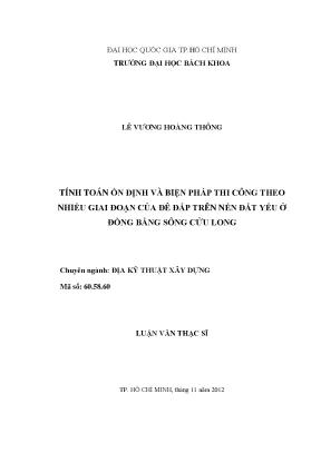 Luận Văn Thạc Sĩ: Tính Toán Ổn Định & Biện Pháp Thi Công