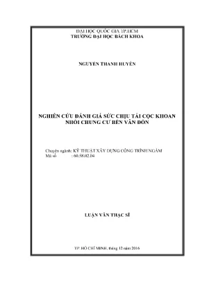 Nghiên cứu đánh giá sức chịu tải cọc khoan nhồi cho