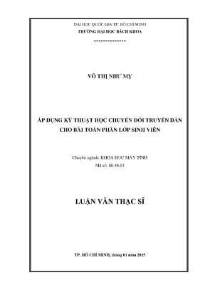 Luận Văn Thạc Sĩ Khoa Học Máy Tính: Ứng Dụng Học Chuyển
