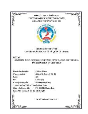 Chuyên đề thực tập: Giải pháp tăng cường quản lý nhà