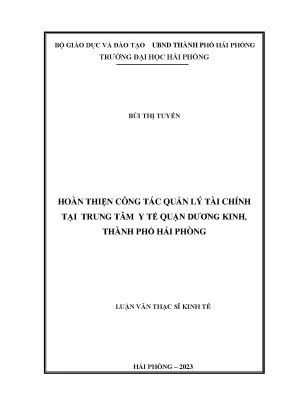 Hoàn Thiện Công Tác Quản Lý Tài Chính Tại Trung Tâm Y Tế