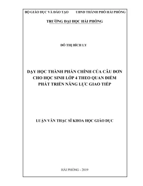 Dạy học thành phần chính của câu đơn cho học sinh lớp 4