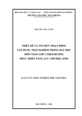 Thiết kế và tổ chức hoạt động trải nghiệm môn Toán lớp 3
