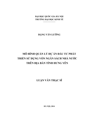 Mô Hình Quản Lý Dự Án Đầu Tư Phát Triển Sử Dụng Vốn Ngân