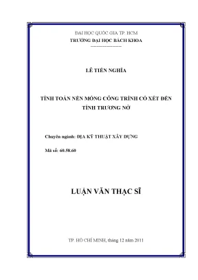 Luận Văn Thạc Sĩ Địa Kỹ Thuật: Tính Toán Nền Móng Công