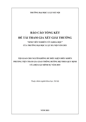 Nghiên cứu tội giao phương tiện cho người không đủ điều 