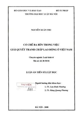 Cơ Chế Ba Bên Giải Quyết Tranh Chấp Lao Động Ở Việt Nam