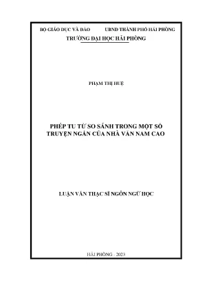 Phép Tu Từ So Sánh Trong Truyện Ngắn Nam Cao - Luận Văn 