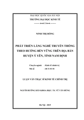 Phát triển bền vững làng nghề truyền thống tại huyện Ý