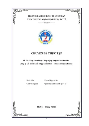 Chuyên đề thực tập: Nâng cao hiệu quả nhập khẩu than tại 