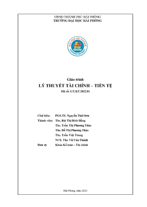 Giáo Trình Lý Thuyết Tài Chính Tiền Tệ - Học Từ Cơ Bản