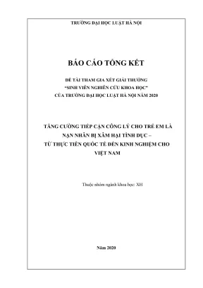Nghiên cứu khoa học: Tăng cường tiếp cận công lý cho trẻ