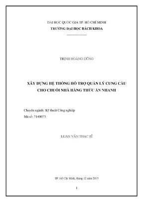 Luận Văn Thạc Sĩ: Xây Dựng Hệ Thống Quản Lý Cung Cầu Cho