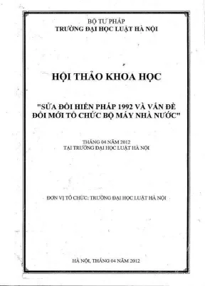 Kỷ yếu hội thảo khoa học: Sửa đổi Hiến pháp 1992 và đổi 