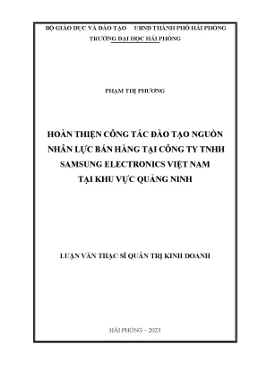 Hoàn thiện công tác tạo nguồn nhân lực bán hàng tại