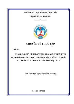 Ứng dụng mô hình logistic trong xếp hạng tín dụng và