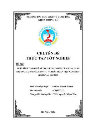 Phân tích thống kê kết quả kinh doanh BIDV giai đoạn 