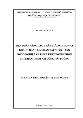 Biện pháp nâng cao chất lượng cho vay cá nhân tại