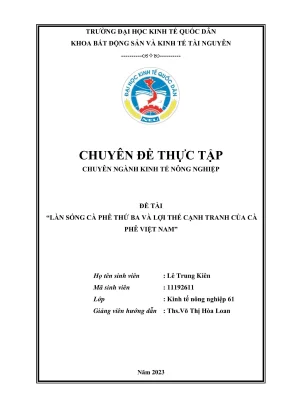 Làn sóng cà phê thứ ba và lợi thế cạnh tranh của cà phê