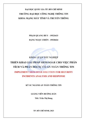 Khóa Luận Tốt Nghiệp: Triển Khai Giải Pháp SIEMSOAR Phân 