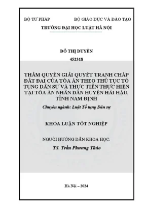 Thẩm quyền giải quyết tranh chấp đất đai của Tòa án: 