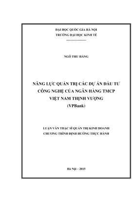 Luận Văn Thạc Sĩ: Năng Lực Quản Trị Dự Án Công Nghệ Tại