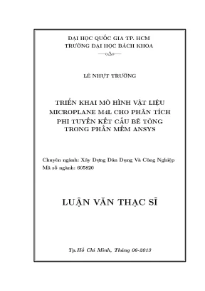 Phân Tích Phi Tuyến Kết Cấu Bê Tông Bằng Mô Hình Vật