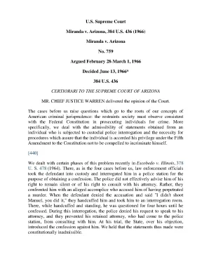 Miranda v. Arizona 1966: Phân tích quyết định của Tòa án