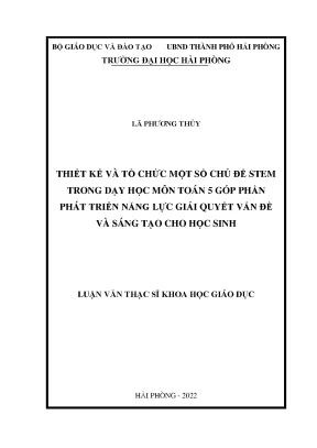 Thiết kế và tổ chức chủ đề STEM trong dạy toán lớp 5 để