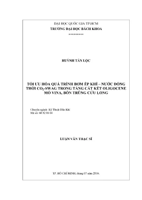 Tối ưu hóa bơm ép khí nước đồng thời CO2SWAG trong tầng 