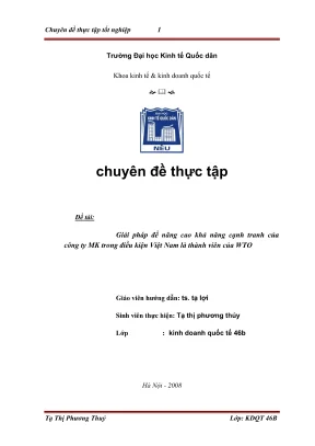 Giải pháp nâng cao khả năng cạnh tranh của công ty MK 