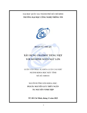 Luận Văn Thạc Sĩ: Xây Dựng Chatbot Tiếng Việt Với Mô 