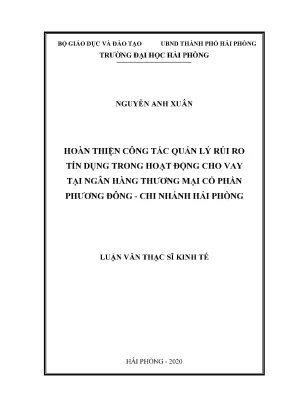 Hoàn thiện quản lý rủi ro tín dụng tại Ngân hàng Phương