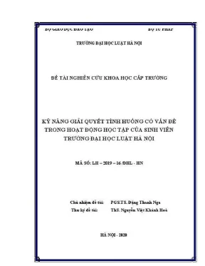 Nghiên cứu kỹ năng giải quyết tình huống trong học tập