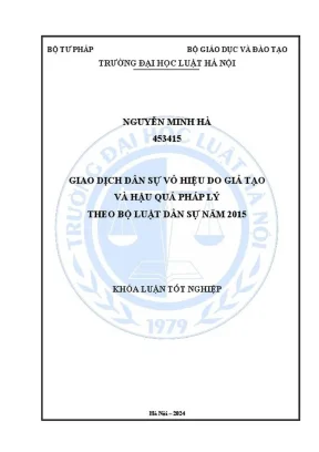 Khóa Luận Tốt Nghiệp: Giao Dịch Dân Sự Vô Hiệu Do Giả