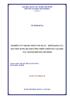 Nghiên cứu ứng suất và biến dạng đất nền quanh cống tròn